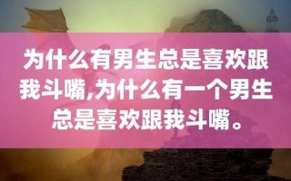 男生为啥_男生为何总是要斗嘴几下才开始认真